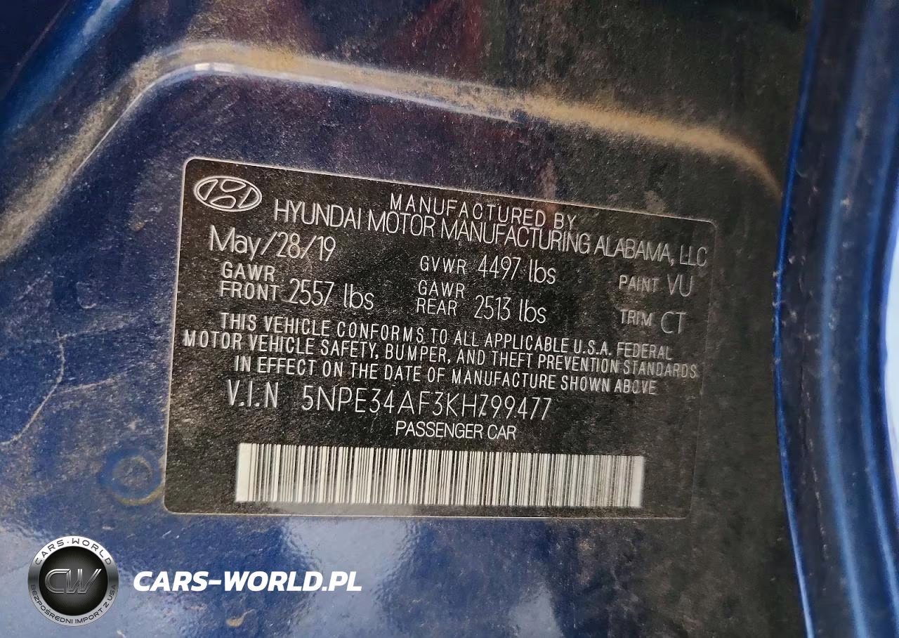 2019 Hyundai Sonata Sport VIN:5NPE34AF3KH799477 - 13