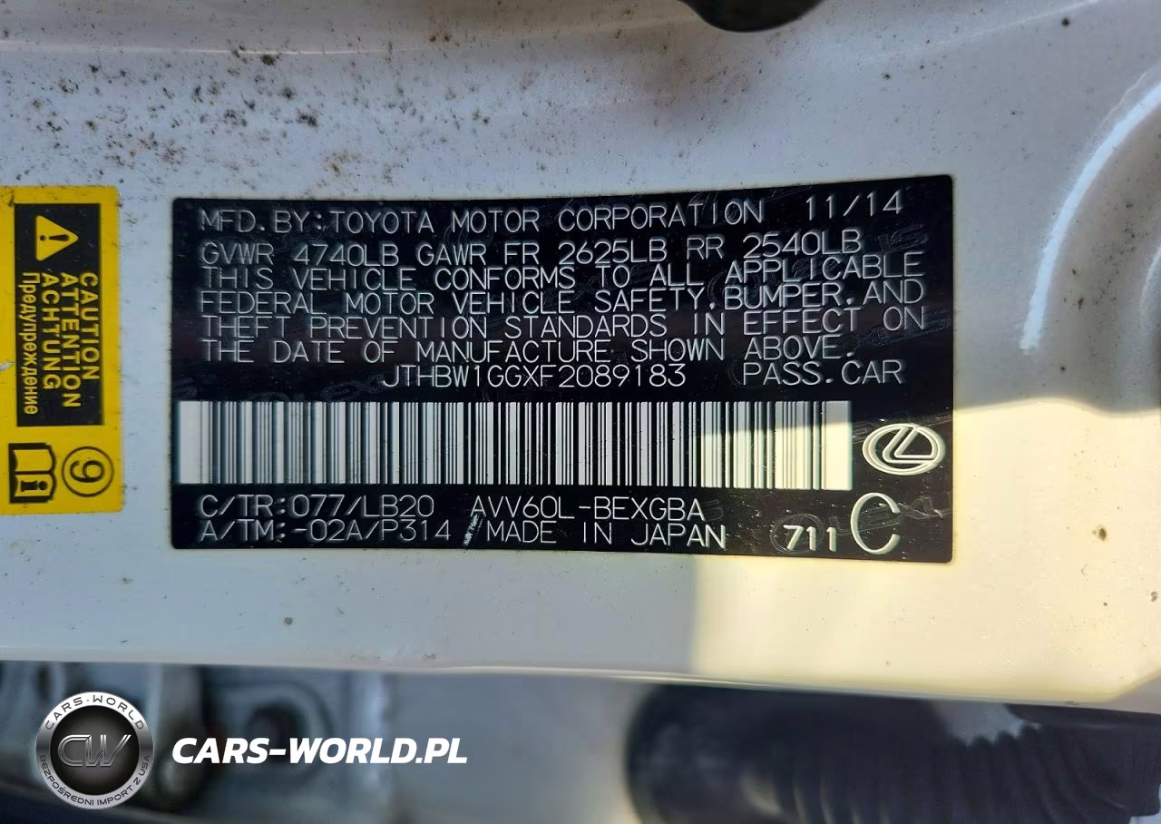 2015 Lexus Es 300H VIN:JTHBW1GGXF2089183 - 12