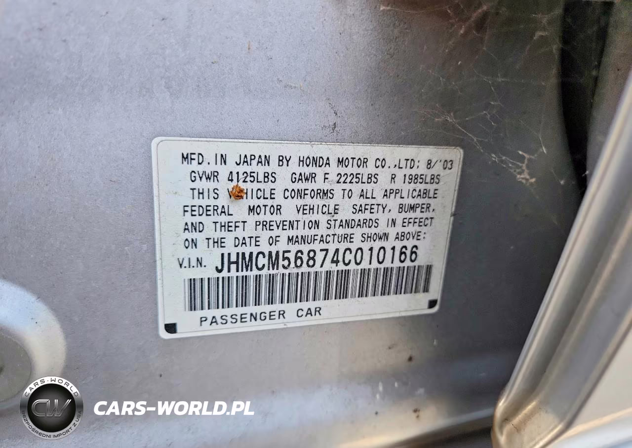 2004 Honda Accord Ex VIN:JHMCM56874C010166 - 12