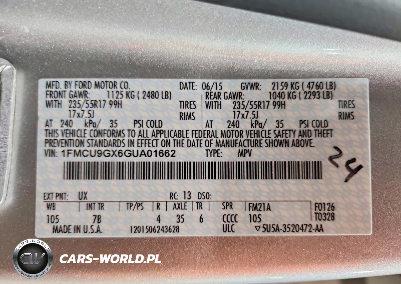 2016 Ford Escape Se VIN:1FMCU9GX6GUA01662 - 13