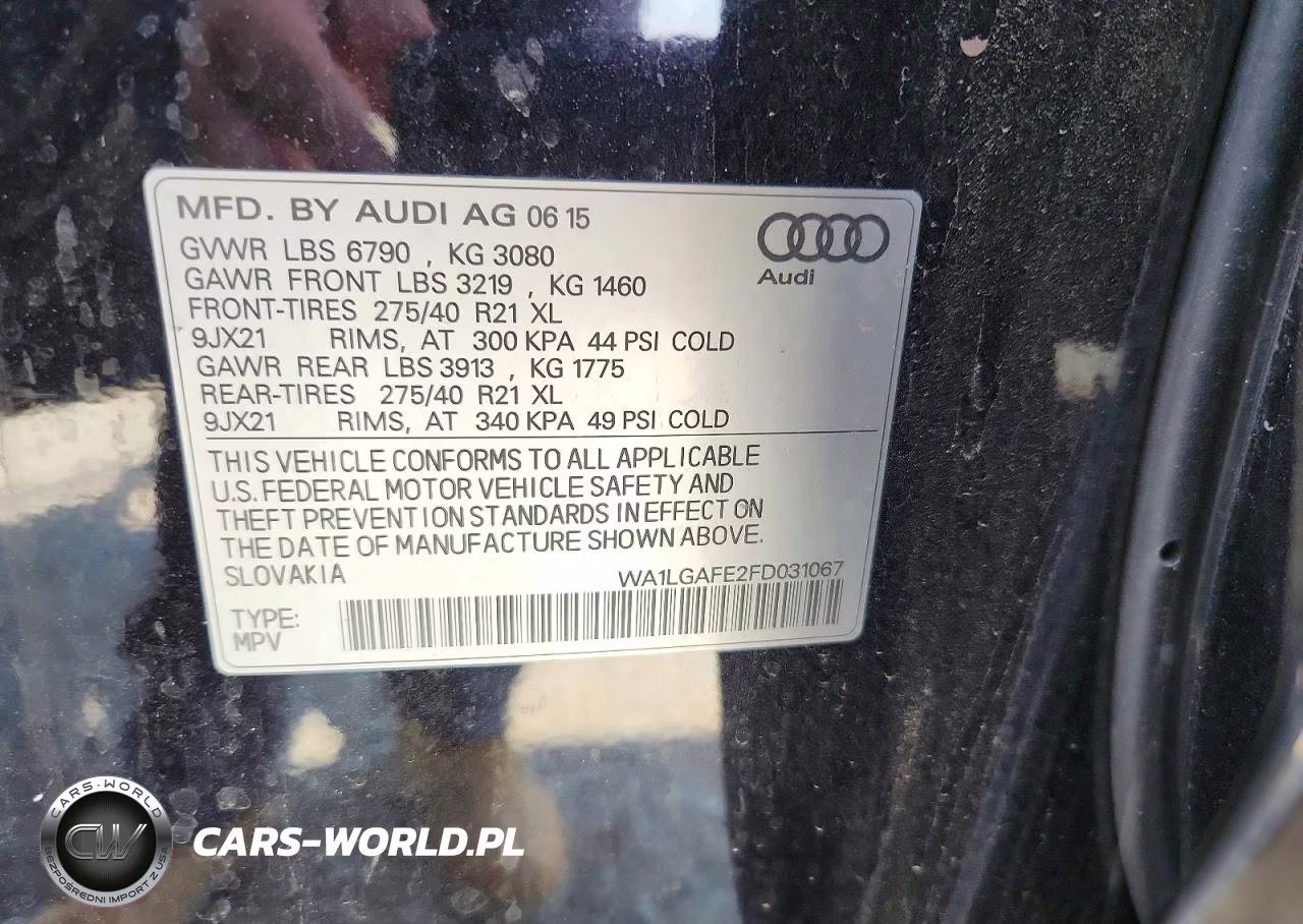 2015 Audi Q7 Premium Plus VIN:WA1LGAFE2FD031067 - 13