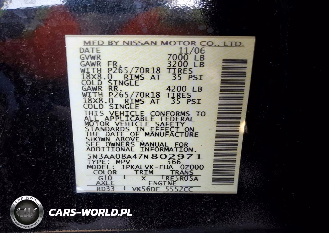 2007 Infiniti Qx56 VIN:5N3AA08A47N802971 - 13