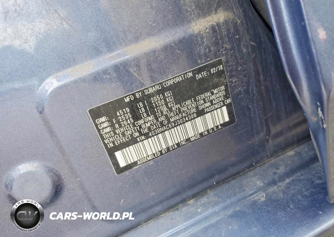 2018 Subaru Legacy 2.5I Premium VIN:4S3BNAC69J3034308 - 12