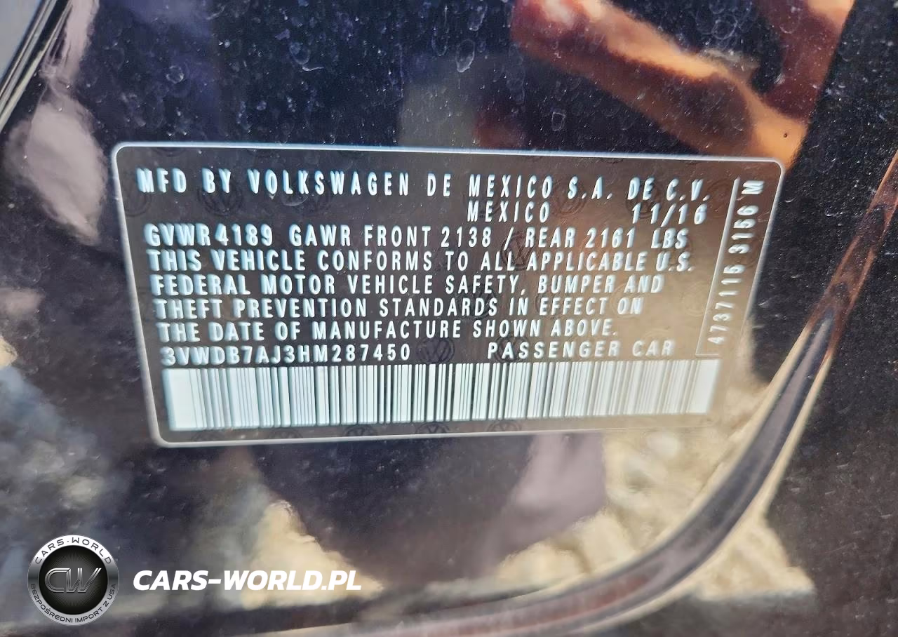2017 Volkswagen Jetta Se VIN:3VWDB7AJ3HM287450 - 12