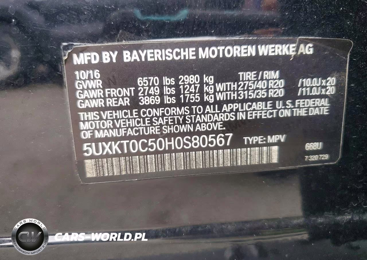 2017 BMW X5 Xdr40E VIN:5UXKT0C50H0S80567 - 13