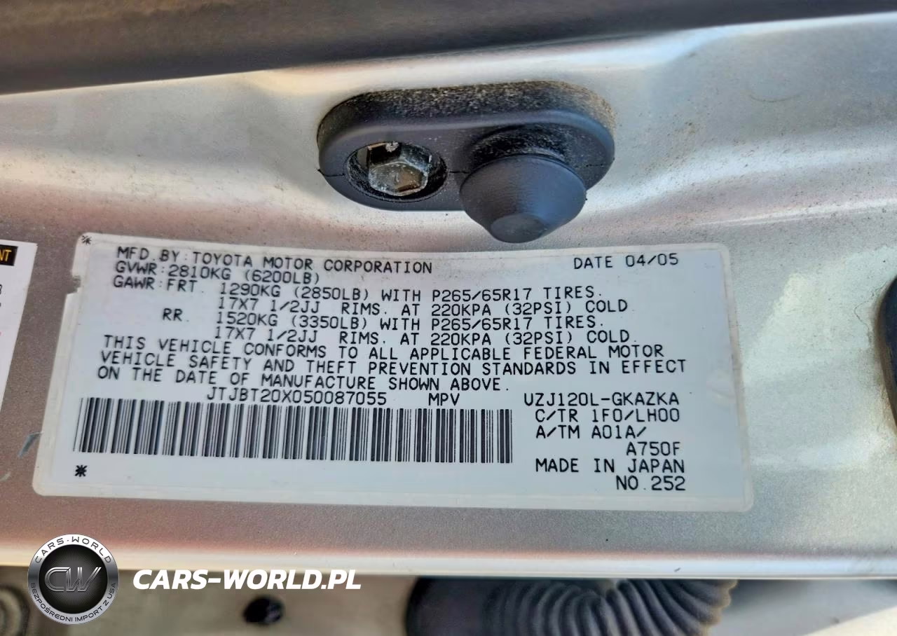 2005 Lexus Gx 470 VIN:JTJBT20X050087055 - 13