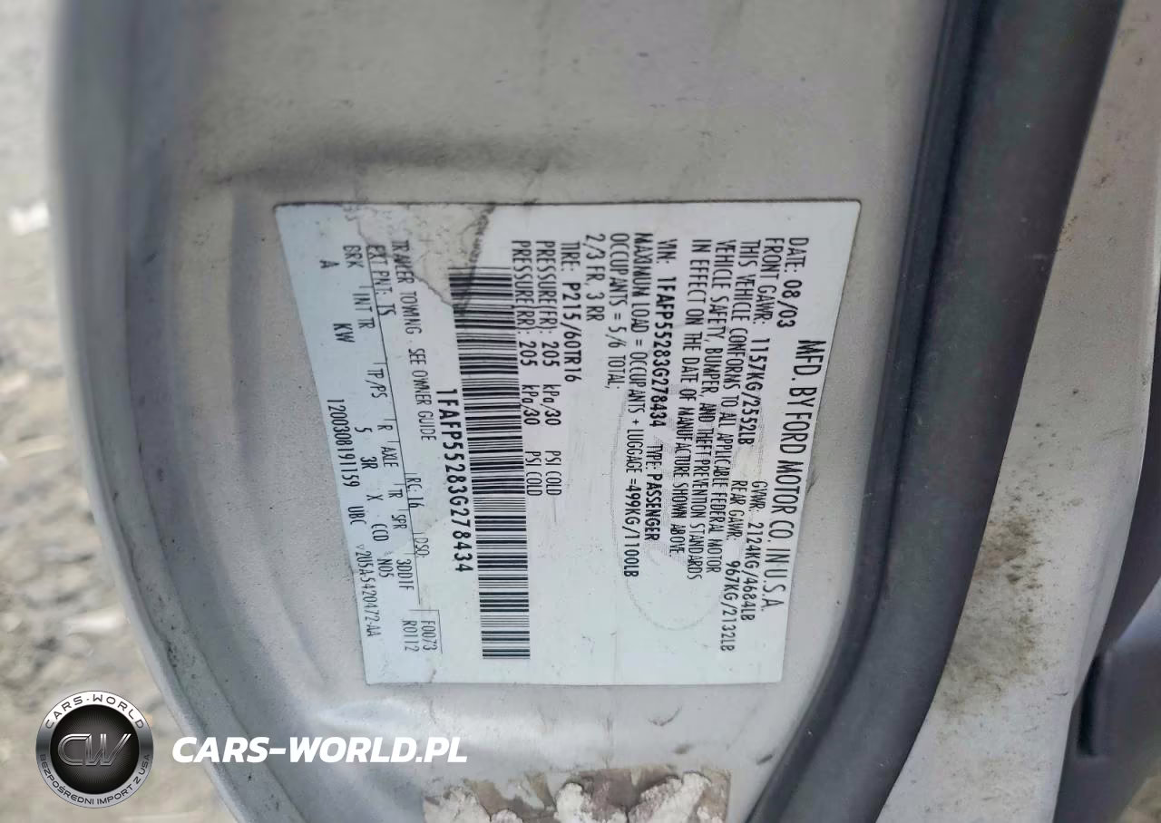 2003 Ford Taurus Ses VIN:1FAFP55283G278434 - 13