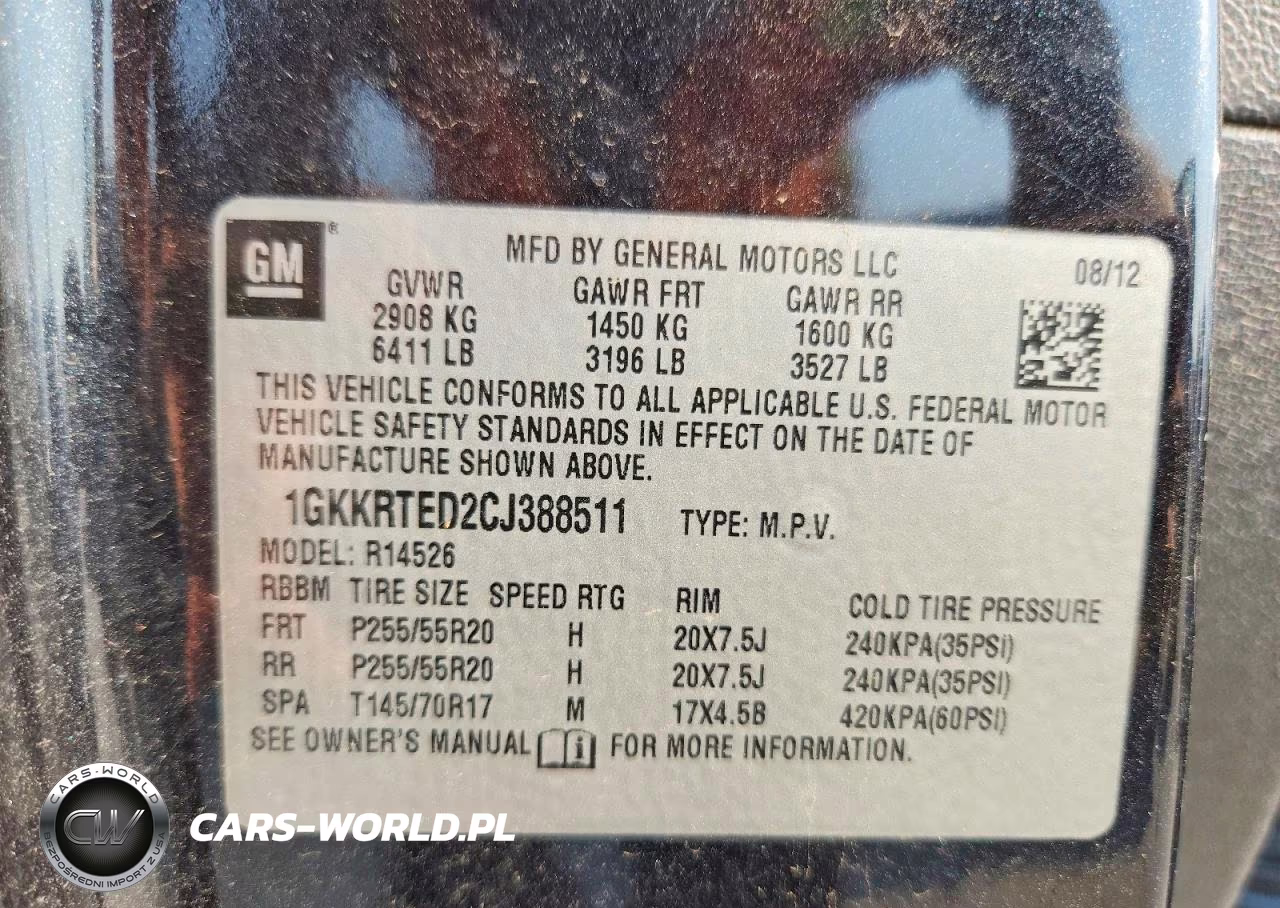 2012 GMC Acadia Denali VIN:1GKKRTED2CJ388511 - 13