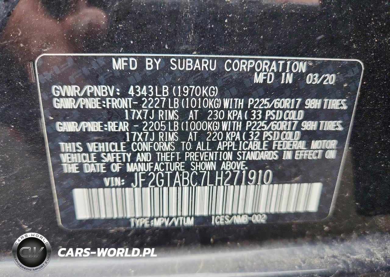 2020 Subaru Crosstrek VIN:JF2GTABC7LH271910 - 13