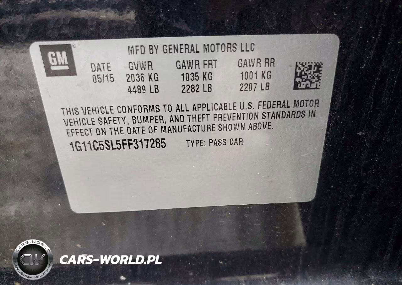 2015 Chevrolet Malibu 1Lt VIN:1G11C5SL5FF317285 - 12