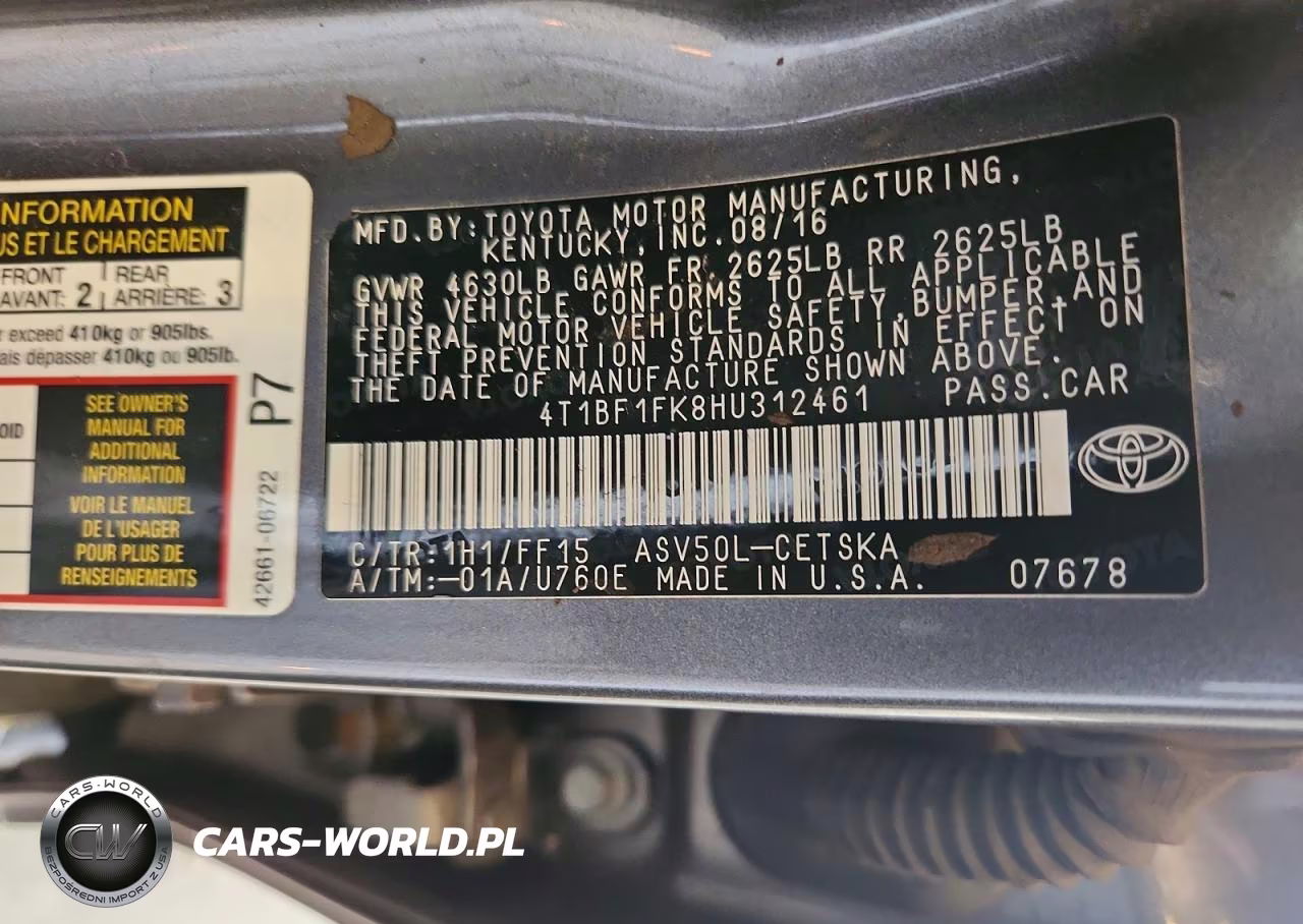 2017 Toyota Camry Se VIN:4T1BF1FK8HU312461 - 12