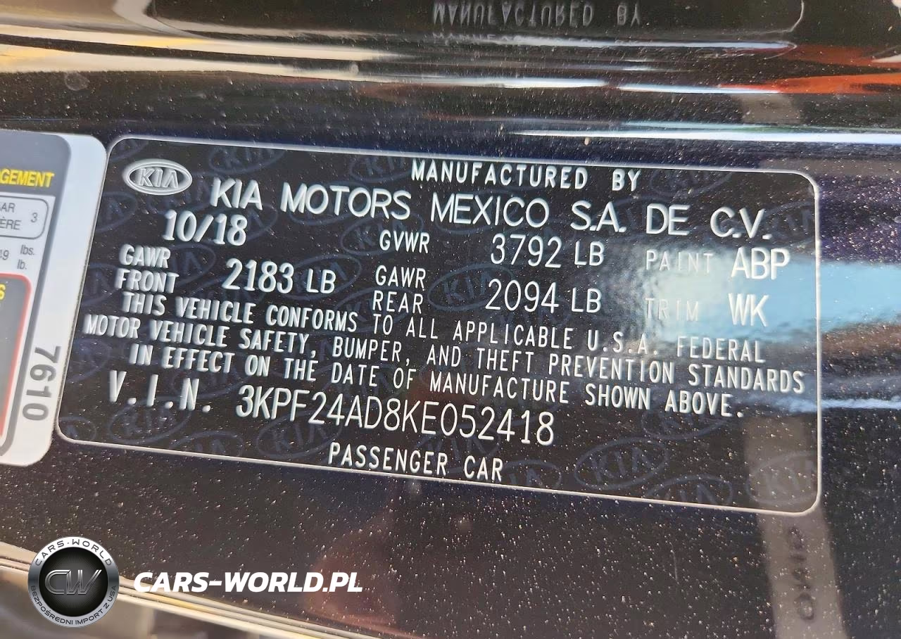 2019 Kia Forte Lxs VIN:3KPF24AD8KE052418 - 13