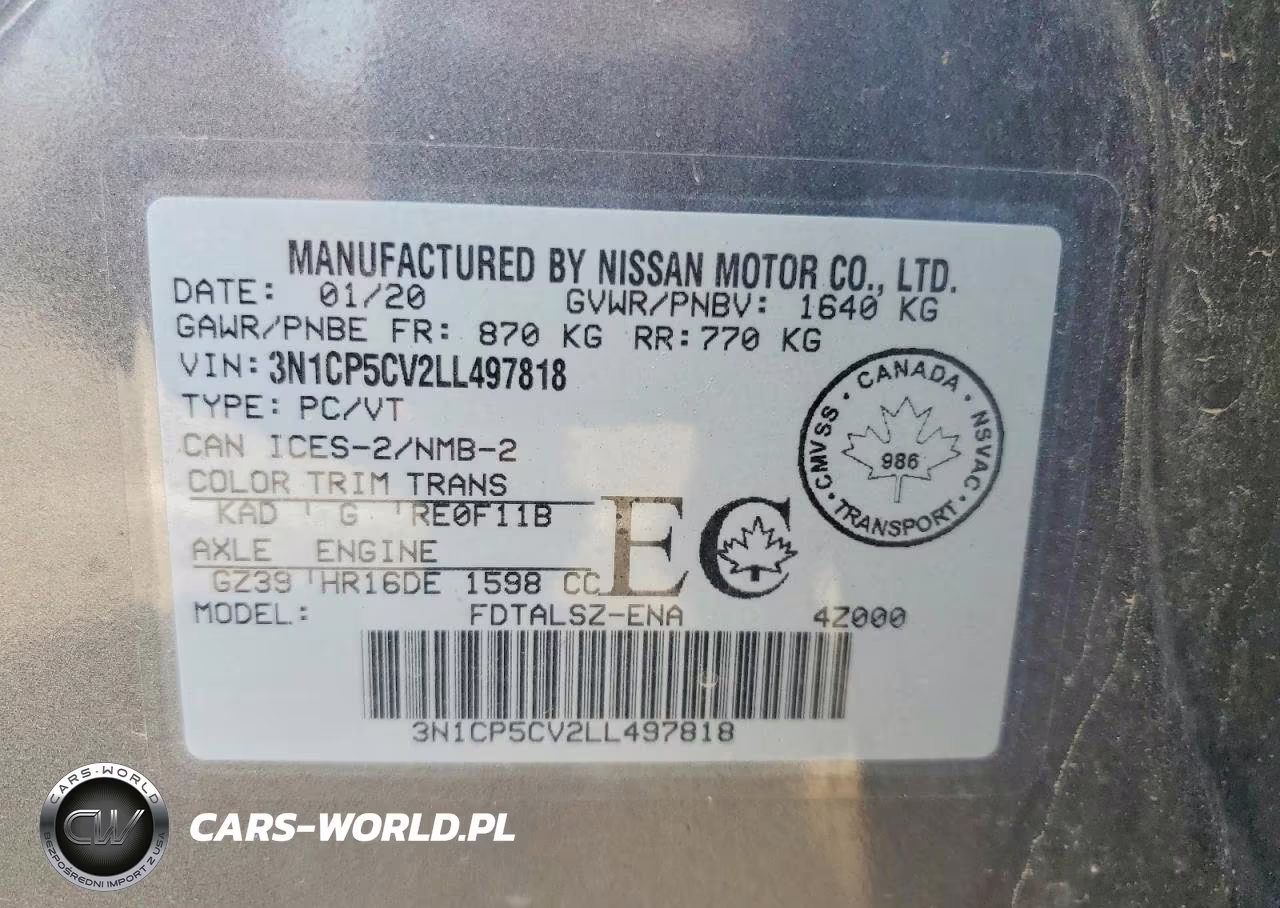 2020 Nissan Kicks Sv VIN:3N1CP5CV2LL497818 - 13