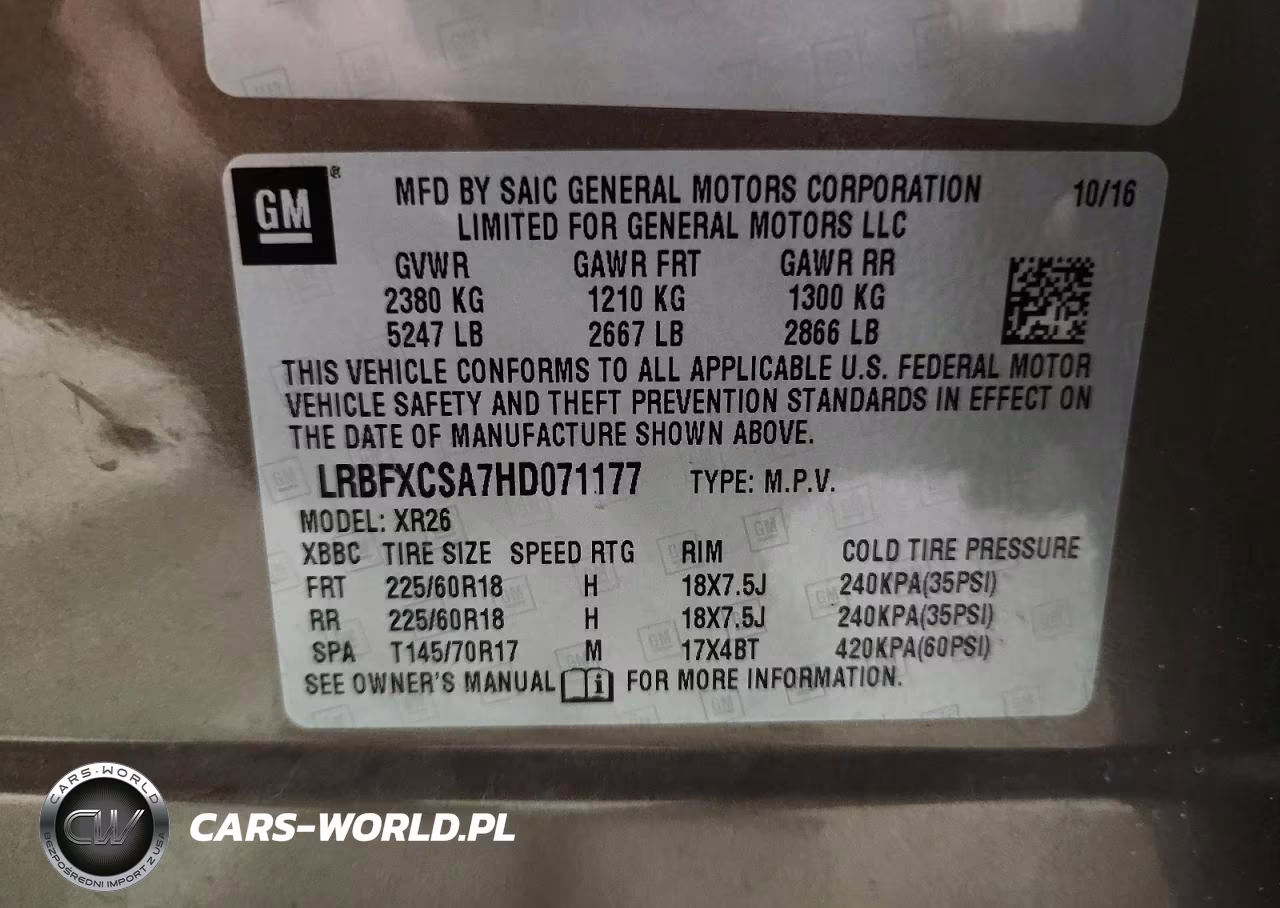 2017 Buick Envision Preferred VIN:LRBFXCSA7HD071177 - 13