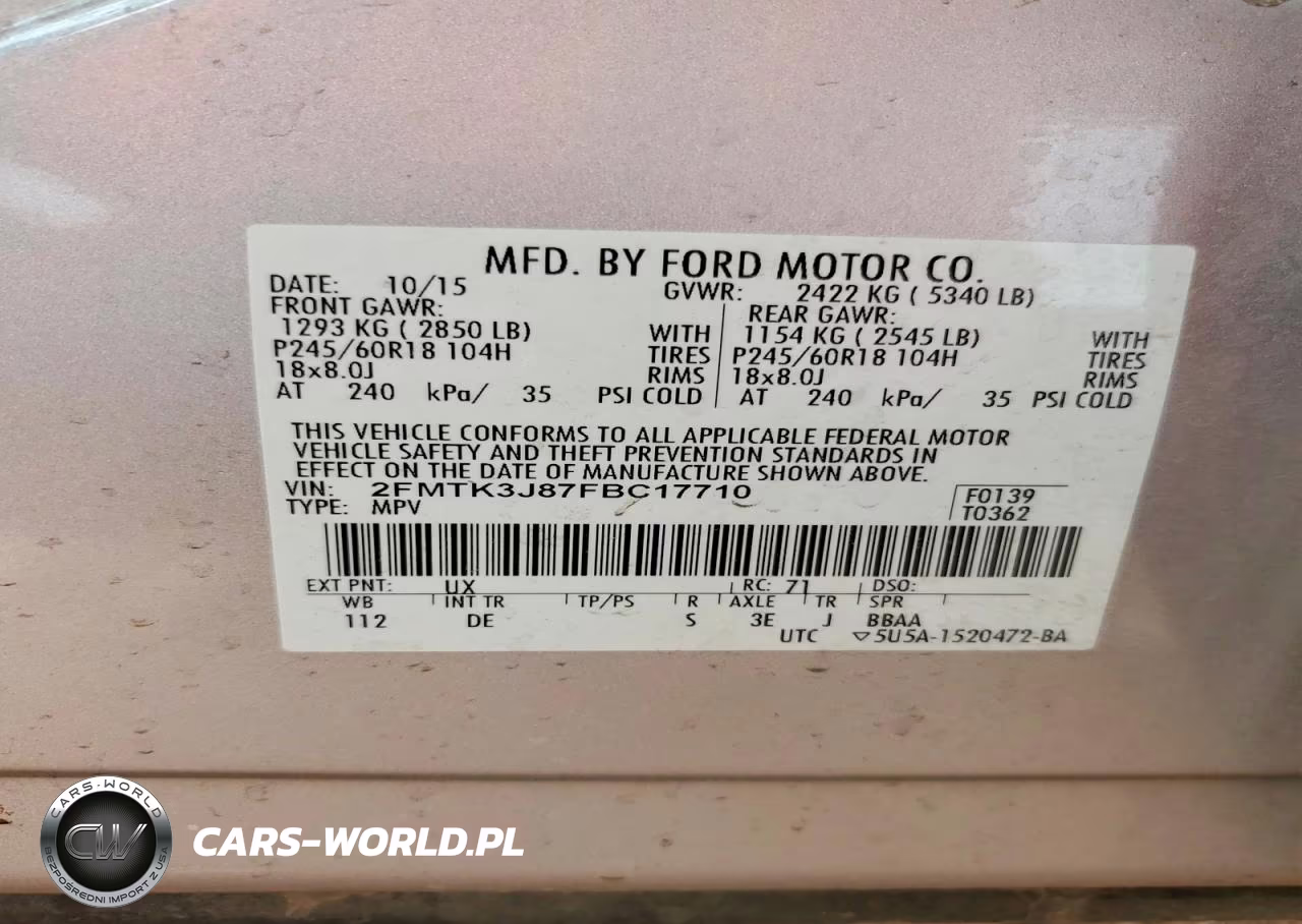 2015 Ford Edge Sel VIN:2FMTK3J87FBC17710 - 14