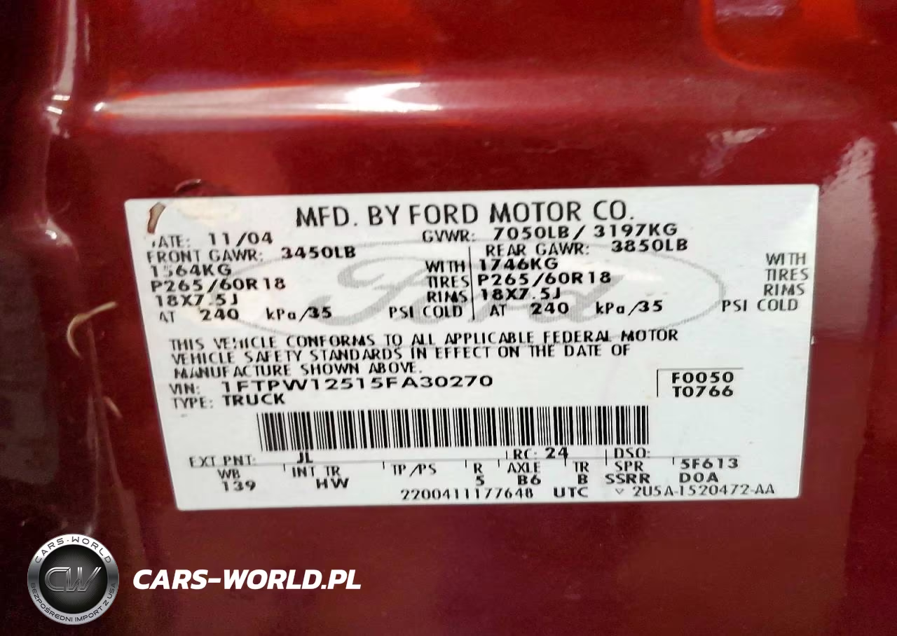 2005 Ford F150 Supercrew VIN:1FTPW12515FA30270 - 13