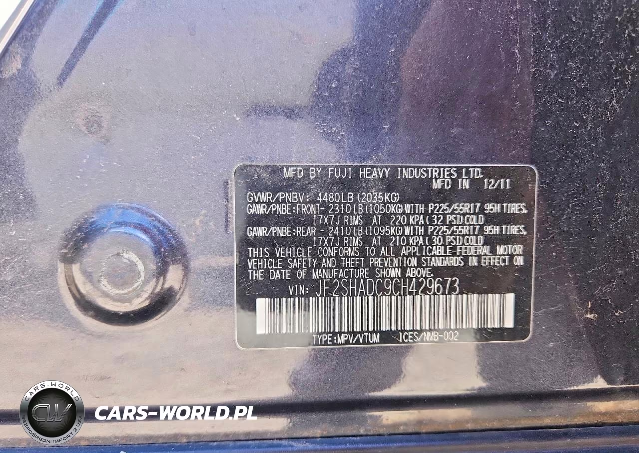 2012 Subaru Forester 2.5X Premium VIN:JF2SHADC9CH429673 - 13