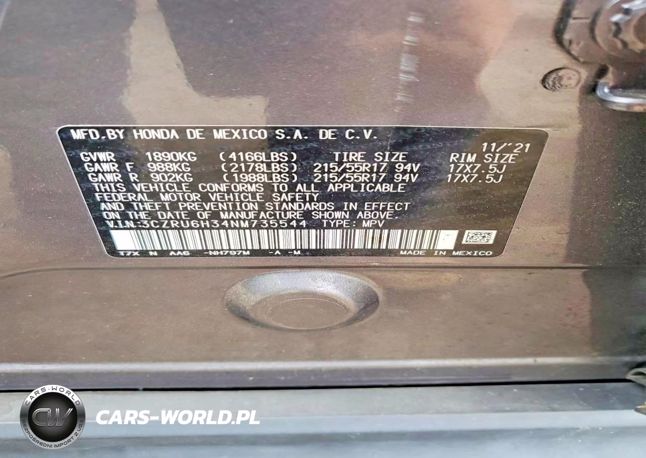 2022 Honda Hr-V Lx VIN:3CZRU6H34NM735544 - 12
