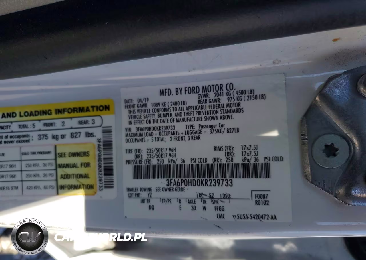 2019 Ford Fusion Se VIN:3FA6P0HD0KR239733 - 12