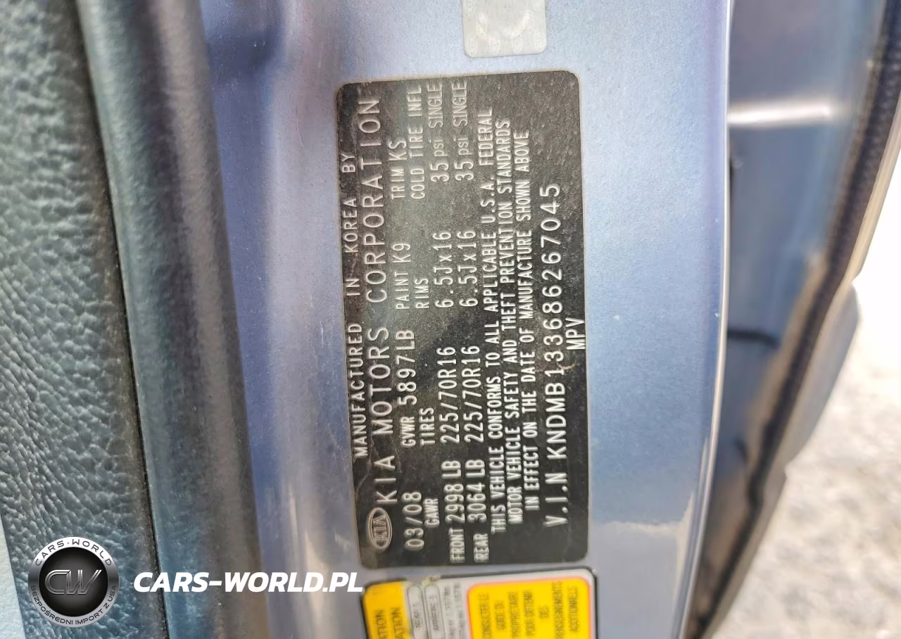 2008 Kia Sedona Base VIN:KNDMB133686267045 - 12