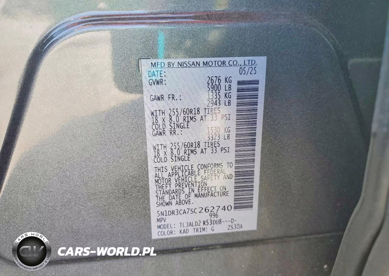 2025 Nissan Pathfinder Sl VIN:5N1DR3CA7SC262740 - 13