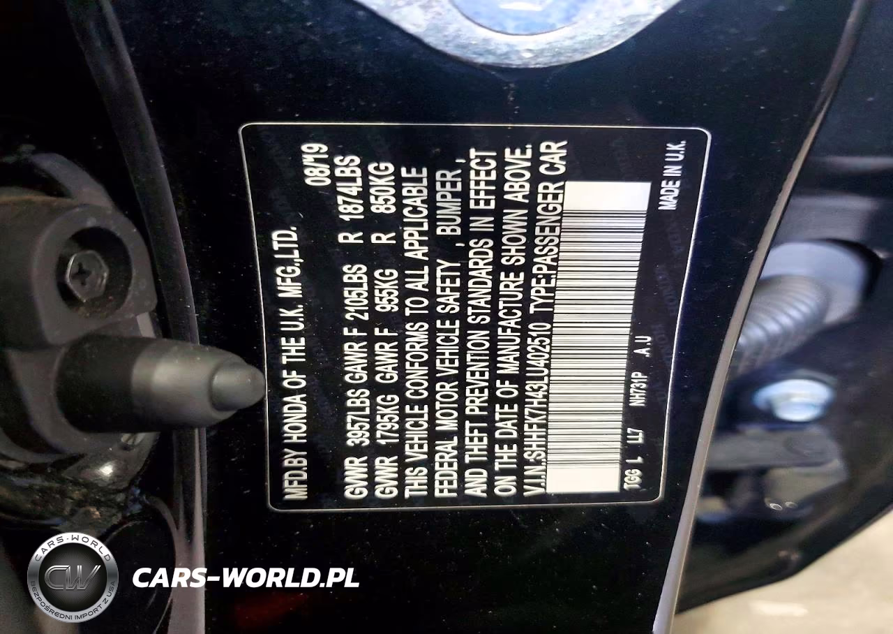 2020 Honda Civic Sport VIN:SHHFK7H43LU402510 - 12