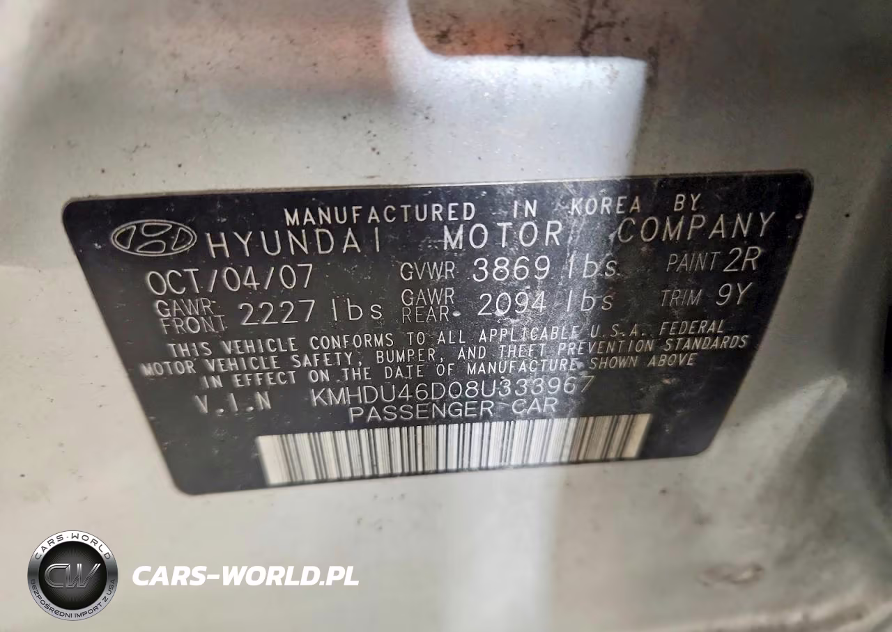 2008 Hyundai Elantra Gls VIN:KMHDU46D08U333967 - 13