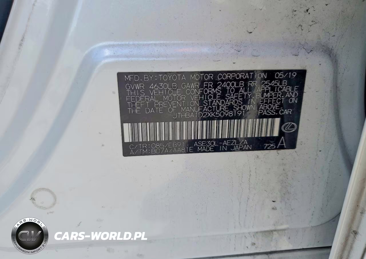 2019 Lexus Is 300 VIN:JTHBA1D2XK5098191 - 12
