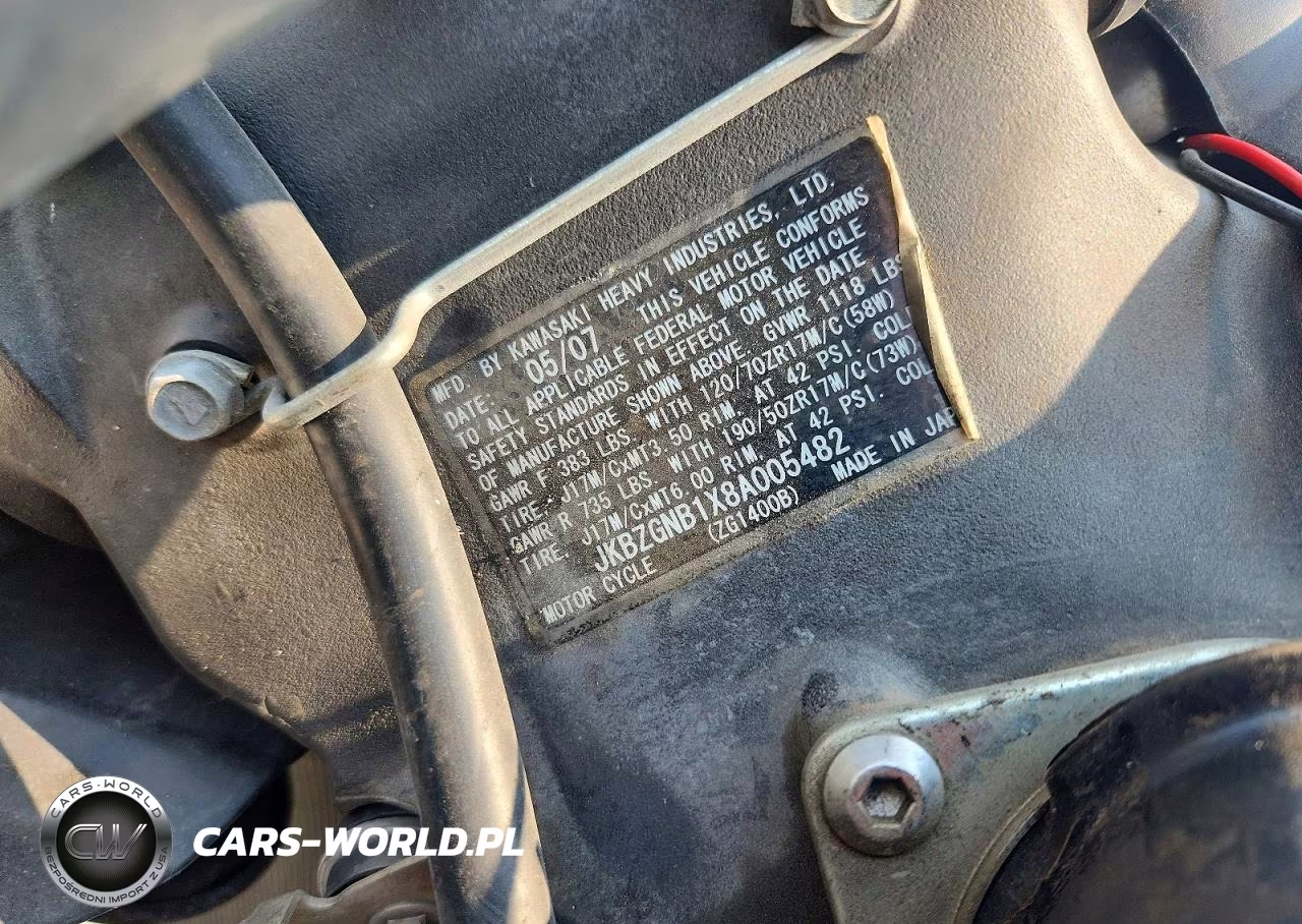 2008 Kawasaki Zg1400 B VIN:JKBZGNB1X8A005482 - 8