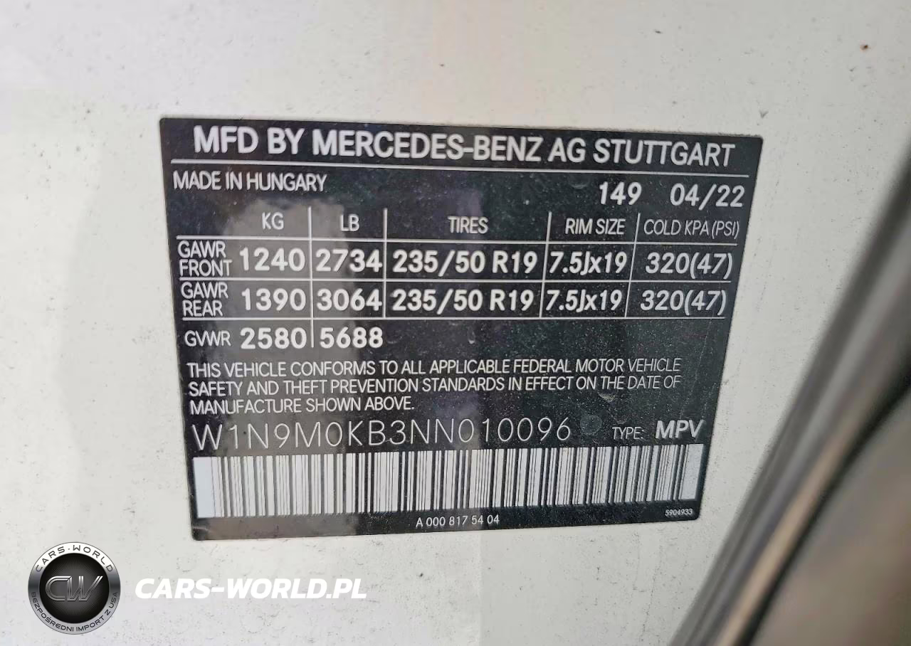 2022 Mercedes-Benz Eqb 300 4Matic VIN:W1N9M0KB3NN010096 - 14