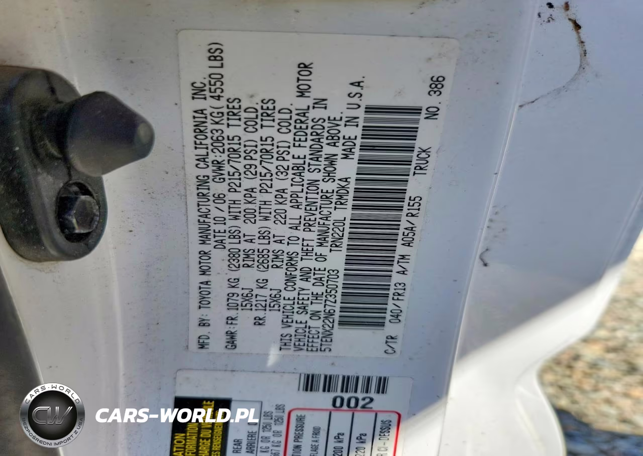 2007 Toyota Tacoma Base VIN:5TENX22N67Z350703 - 12