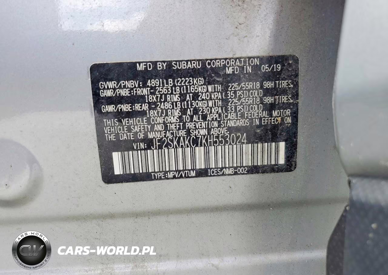 2019 Subaru Forester Sport VIN:JF2SKAKC7KH553024 - 13