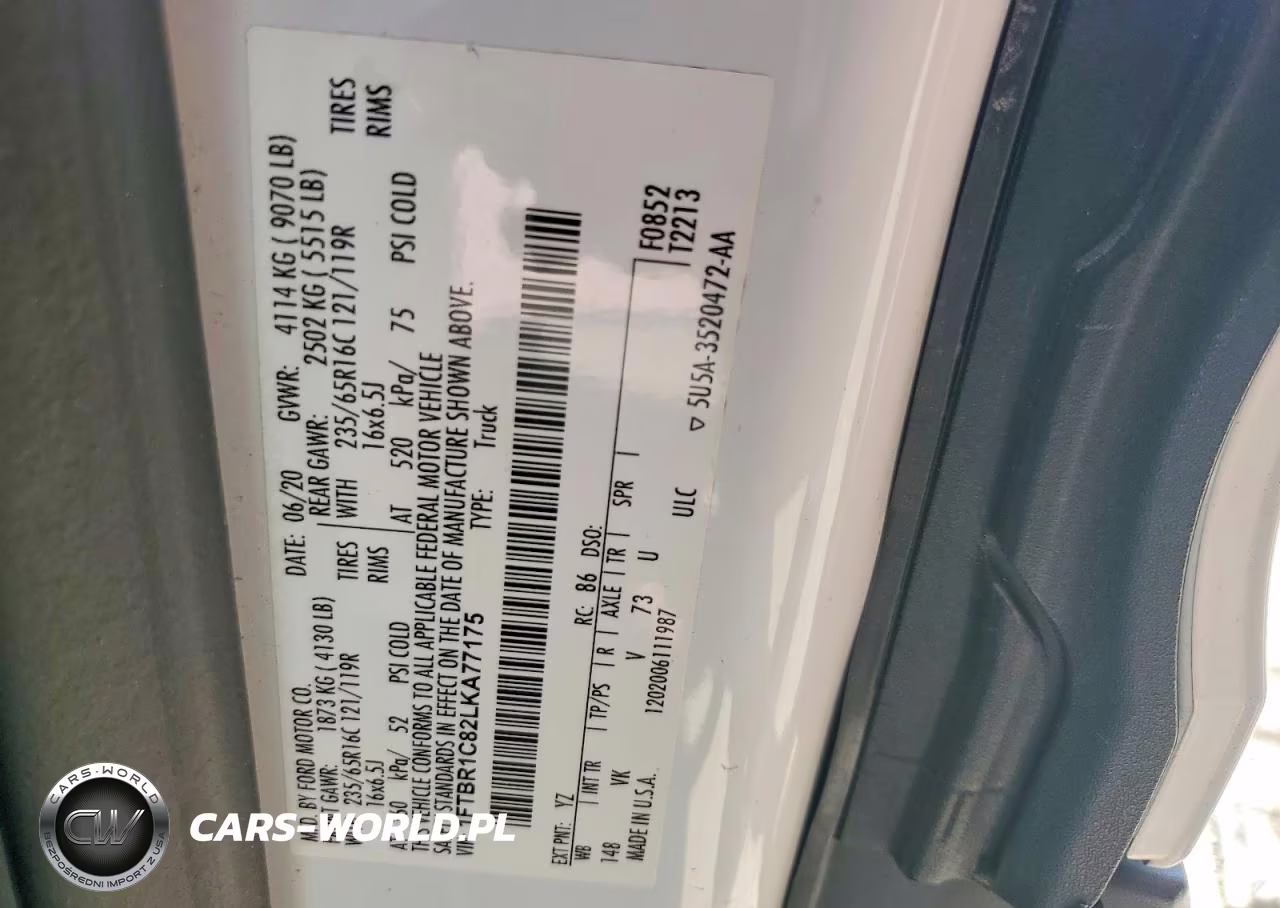 2020 Ford Transit T-250 VIN:1FTBR1C82LKA77175 - 14