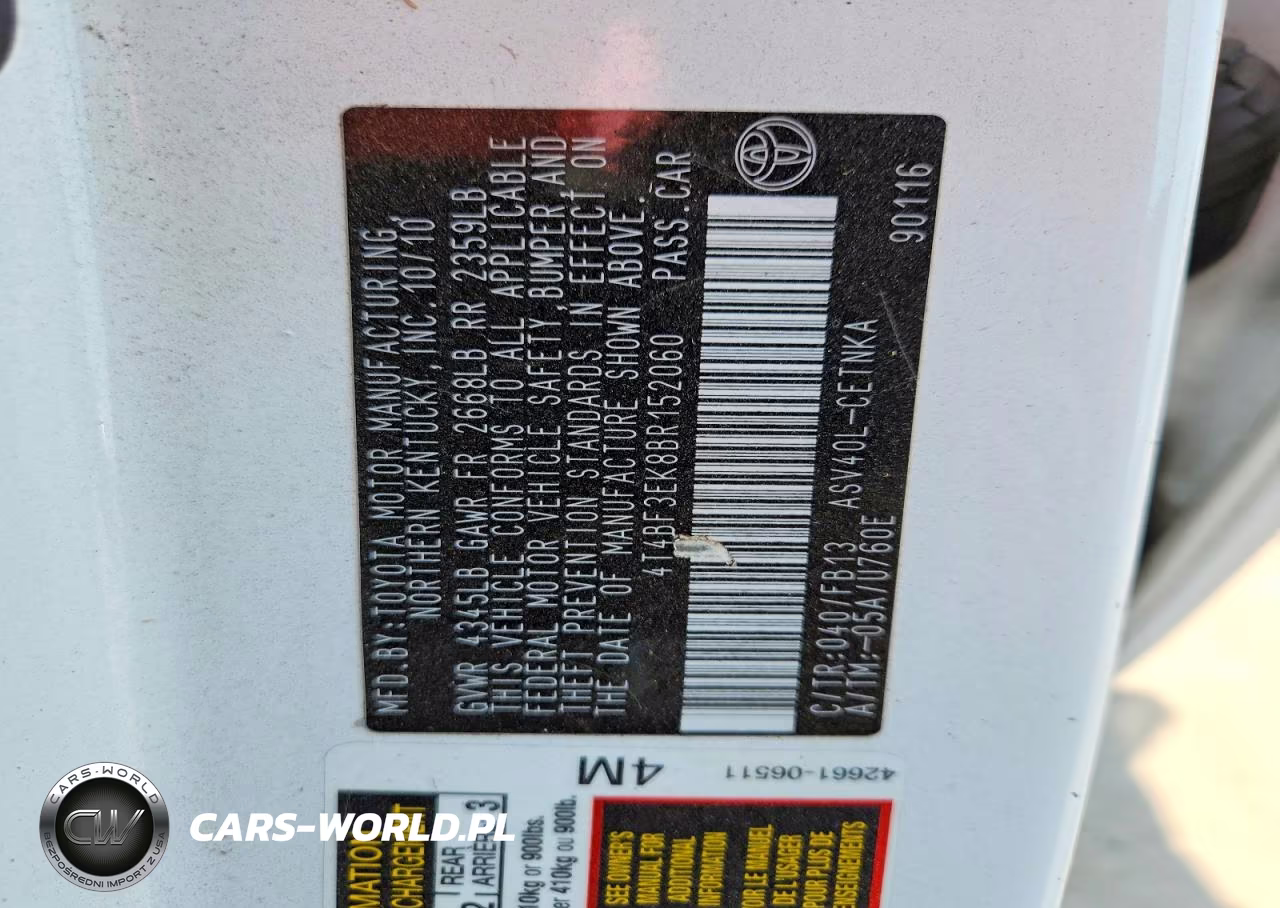2011 Toyota Camry Le VIN:4T4BF3EK8BR152060 - 12