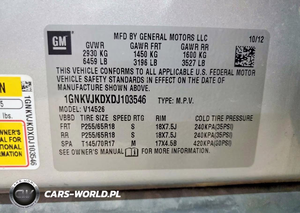 2013 Chevrolet Traverse Lt VIN:1GNKVJKDXDJ103546 - 13