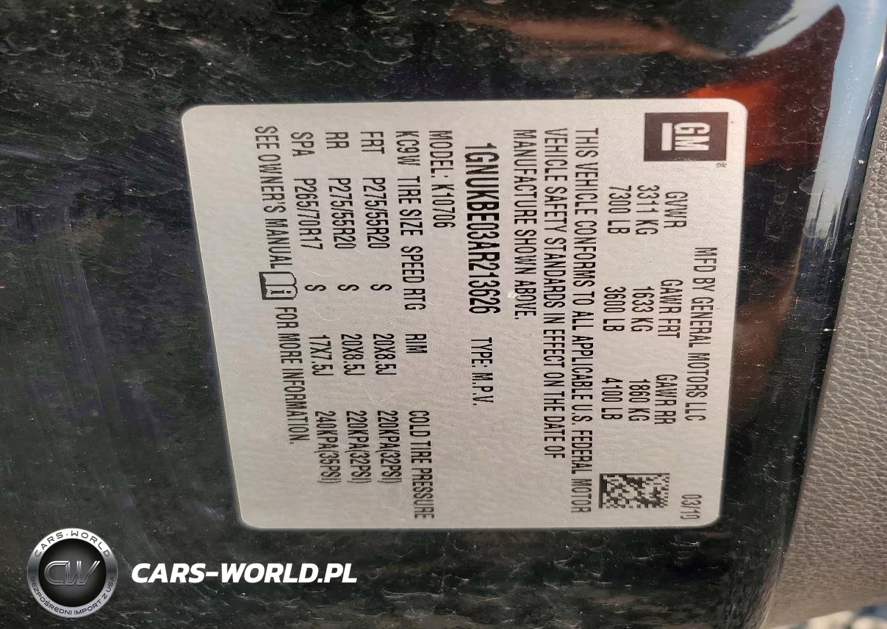 2010 Chevrolet Tahoe K1500 Lt VIN:1GNUKBE03AR213626 - 13