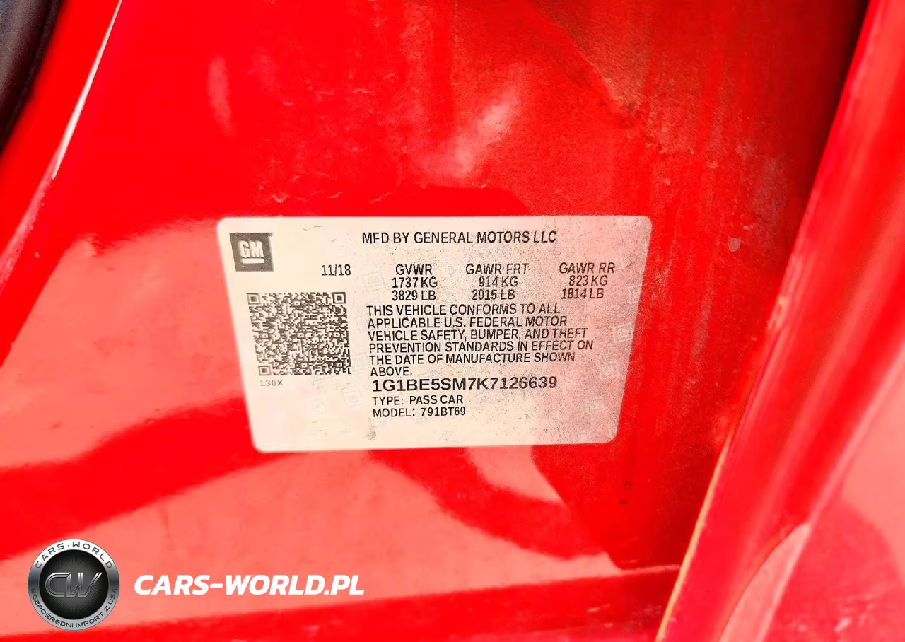 2019 Chevrolet Cruze Lt VIN:1G1BE5SM7K7126639 - 12