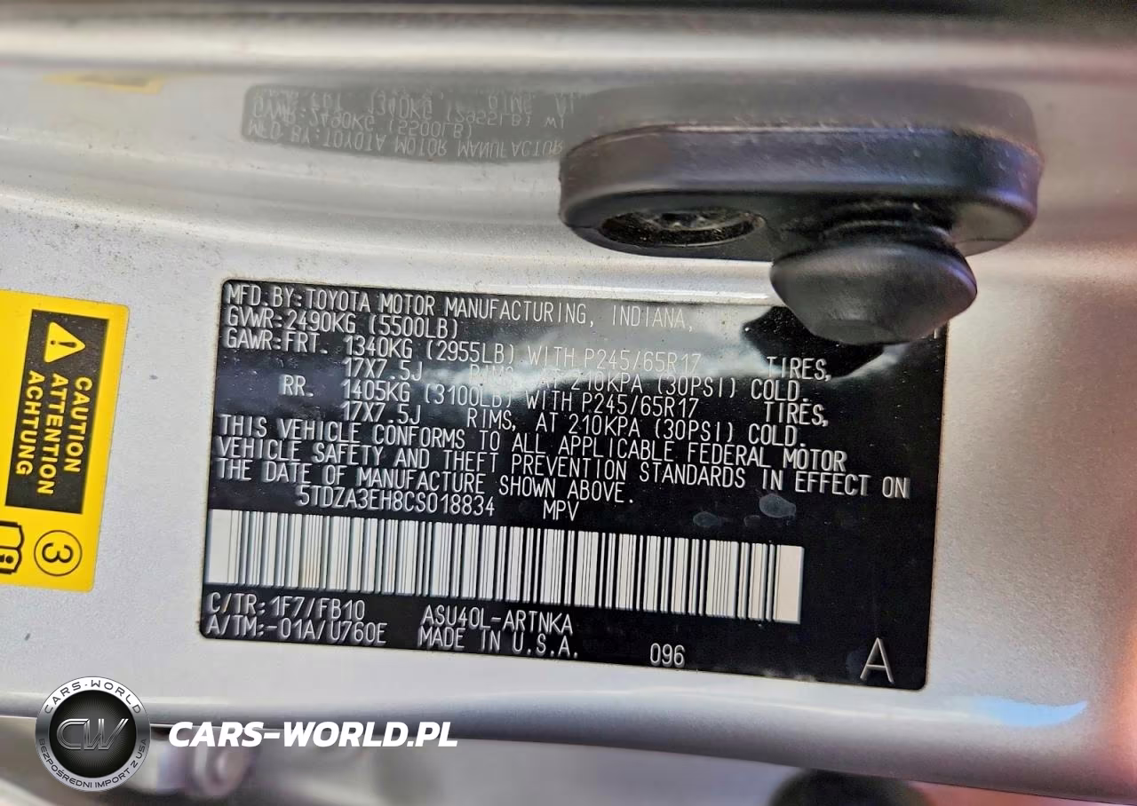 2012 Toyota Highlander Base VIN:5TDZA3EH8CS018834 - 12