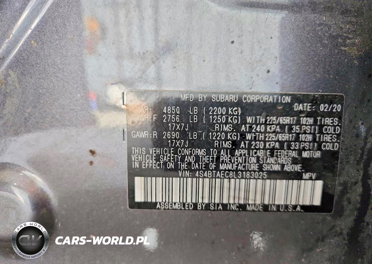 2020 Subaru Outback Premium VIN:4S4BTAEC8L3183025 - 12
