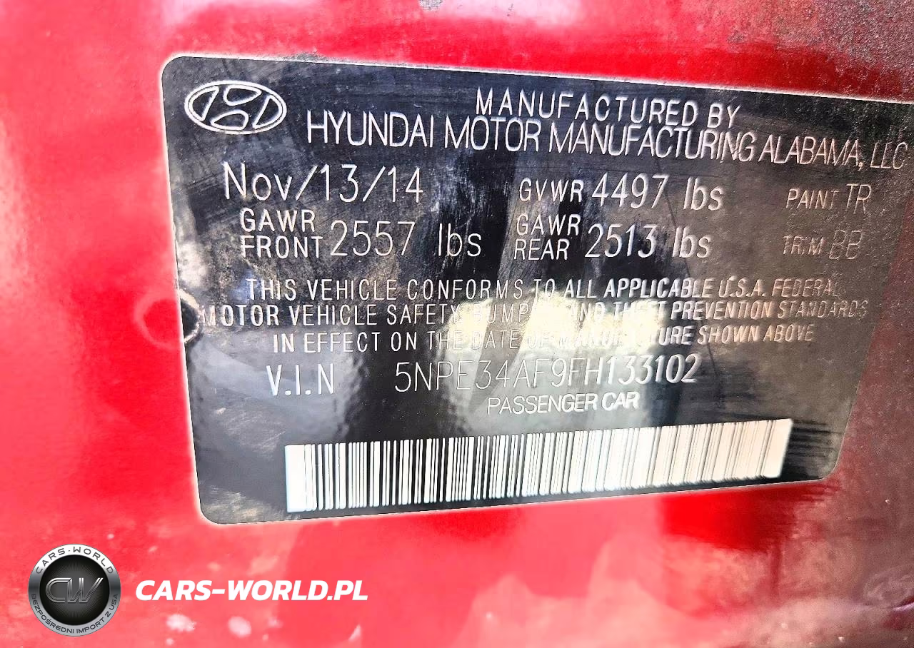 2015 Hyundai Sonata Limited VIN:5NPE34AF9FH133102 - 12