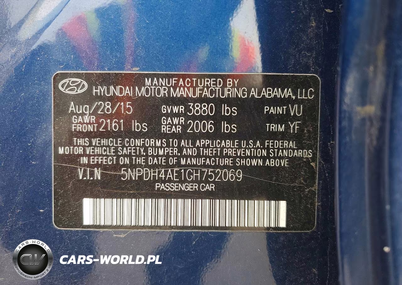 2016 Hyundai Elantra Se VIN:5NPDH4AE1GH752069 - 12
