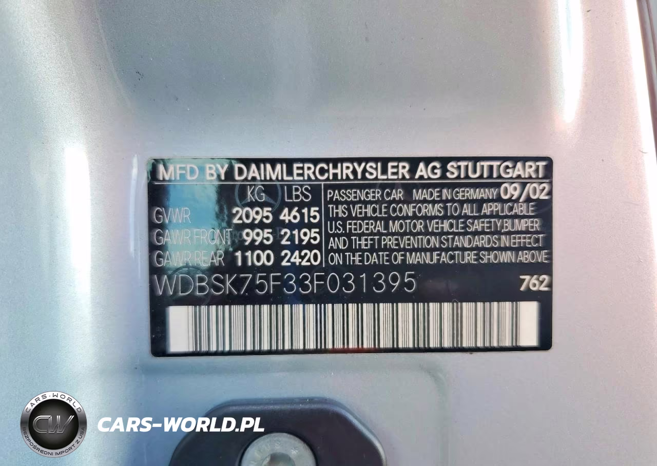 2003 Mercedes-Benz Sl 500R VIN:WDBSK75F33F031395 - 12