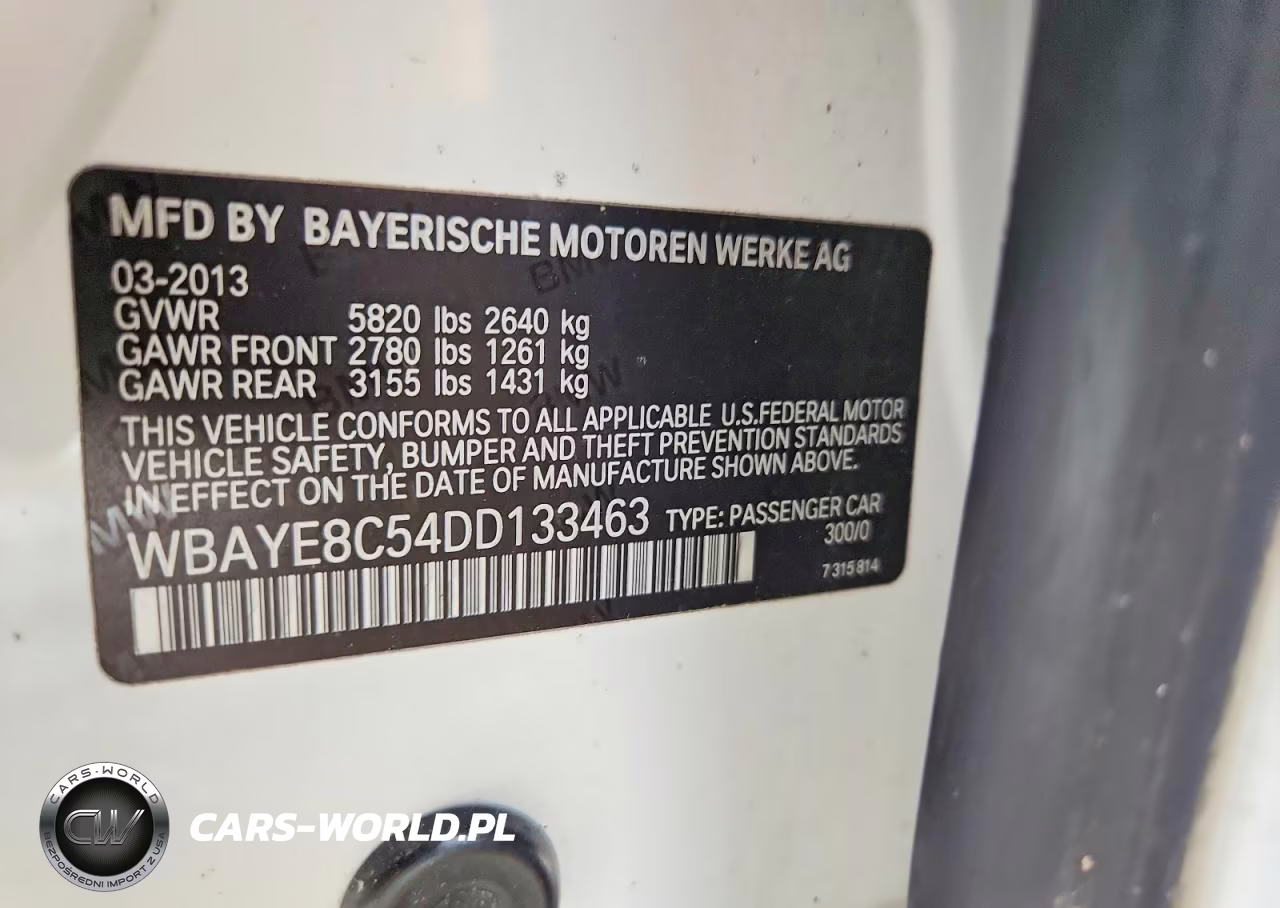 2013 BMW 750 Li VIN:WBAYE8C54DD133463 - 12