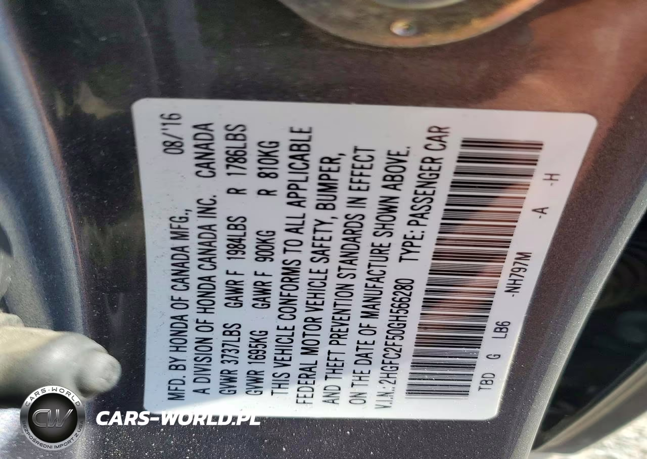 2016 Honda Civic Lx VIN:2HGFC2F50GH566280 - 13