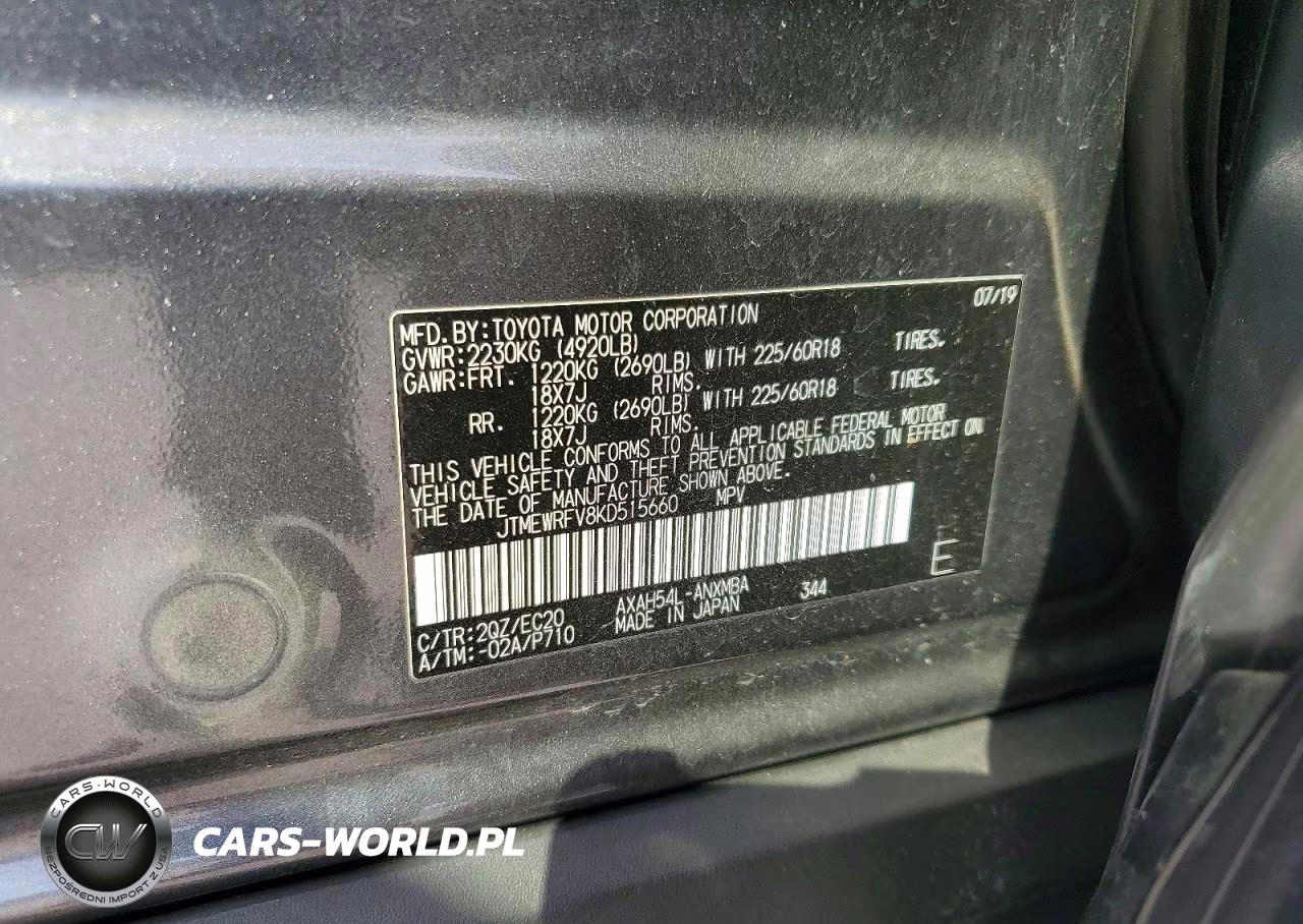 2019 Toyota Rav4 Xse VIN:JTMEWRFV8KD515660 - 13