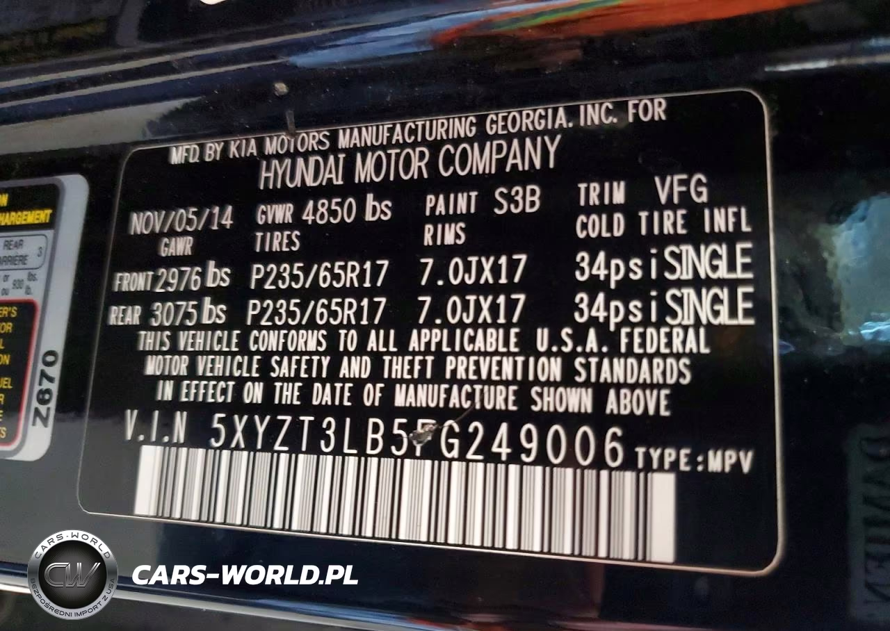 2015 Hyundai Santa Fe Sport 2.4L VIN:5XYZT3LB5FG249006 - 13