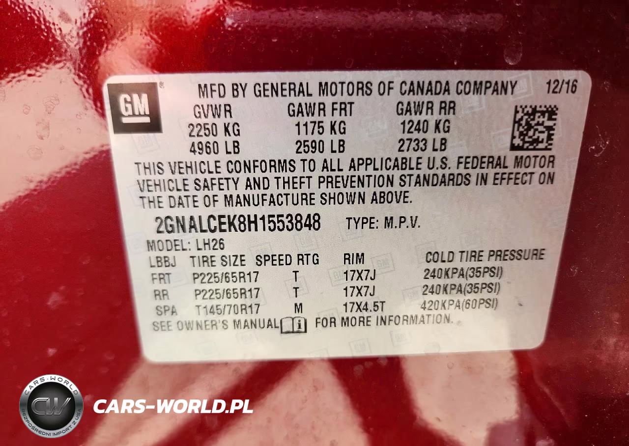 2017 Chevrolet Equinox Lt VIN:2GNALCEK8H1553848 - 12