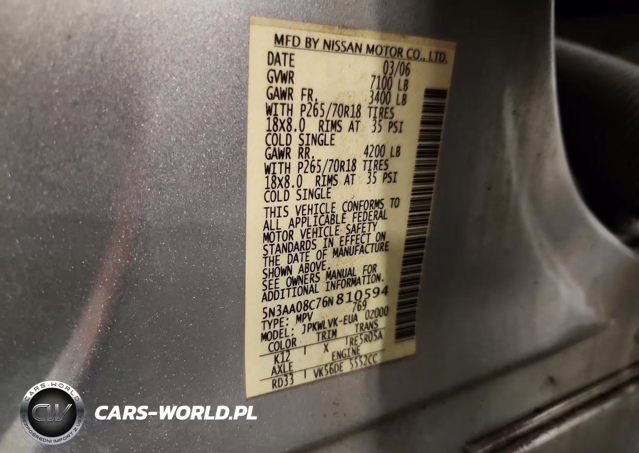 2006 Infiniti Qx56 Base VIN:5N3AA08C76N810594 - 13