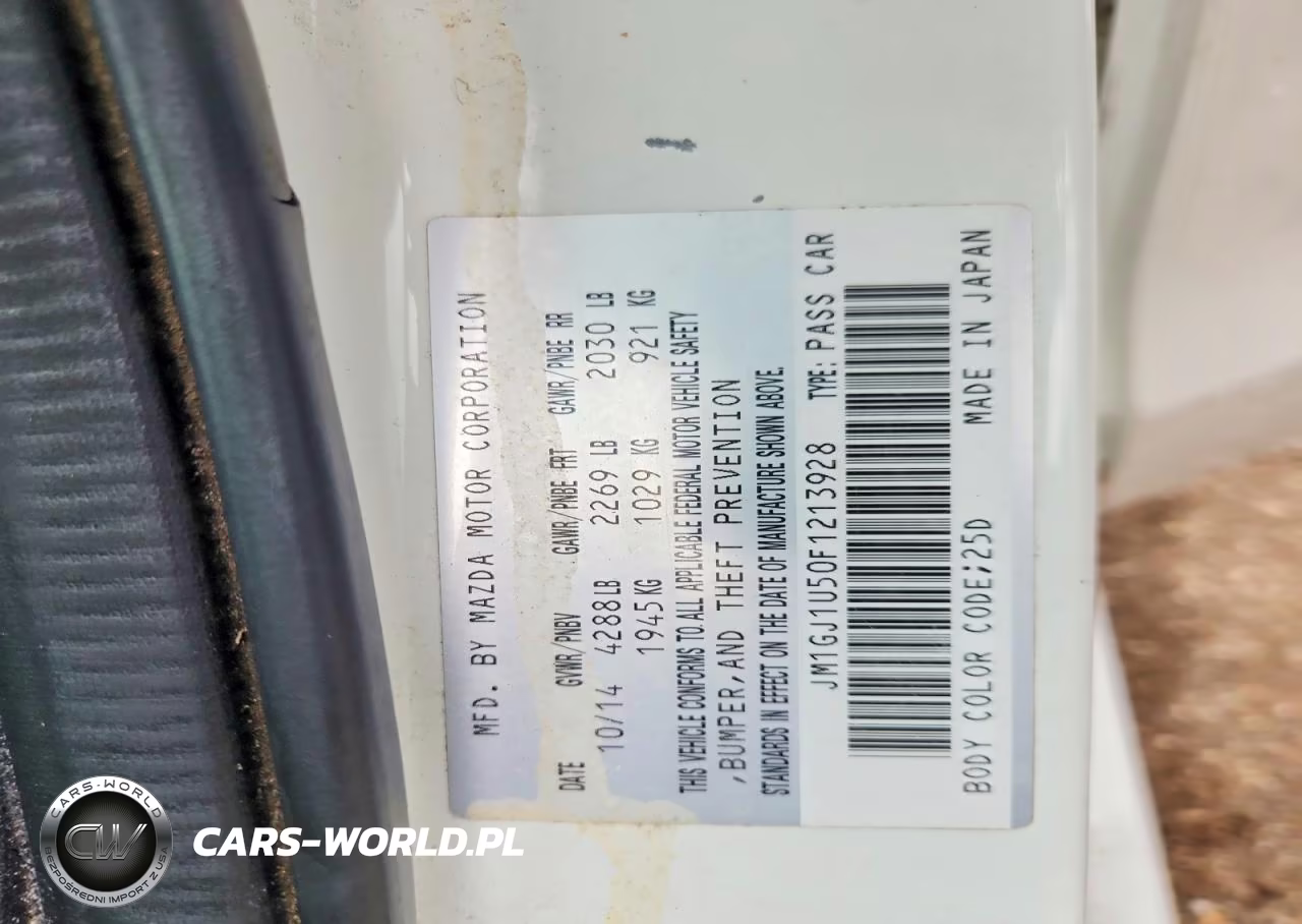 2015 Mazda 6 Sport VIN:JM1GJ1U50F1213928 - 13