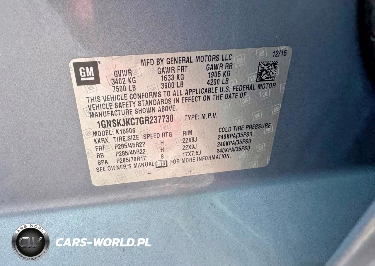 2016 Chevrolet Suburban K1500 Ltz VIN:1GNSKJKC7GR237730 - 13